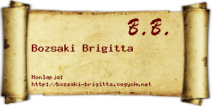 Bozsaki Brigitta névjegykártya